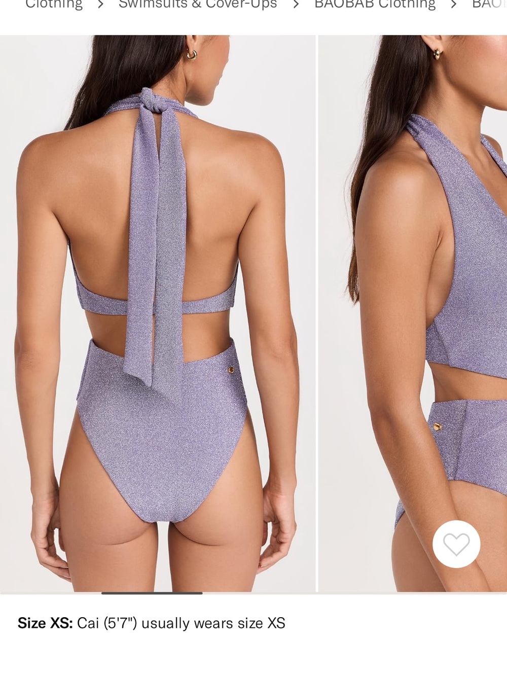 Baobab Collection Selena Light Blue Halter One-Piece with Ring Detail - Picture 5 of 7